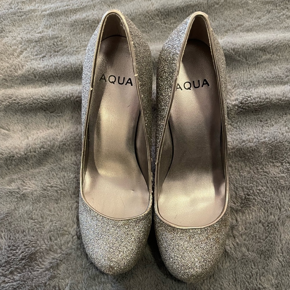 Aqua Glitter Heels